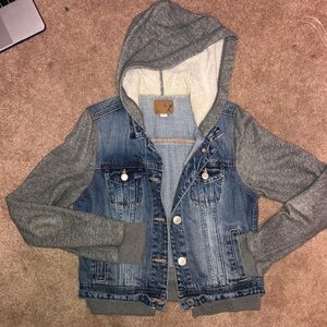 American Eagle denim Hoodie Jacket